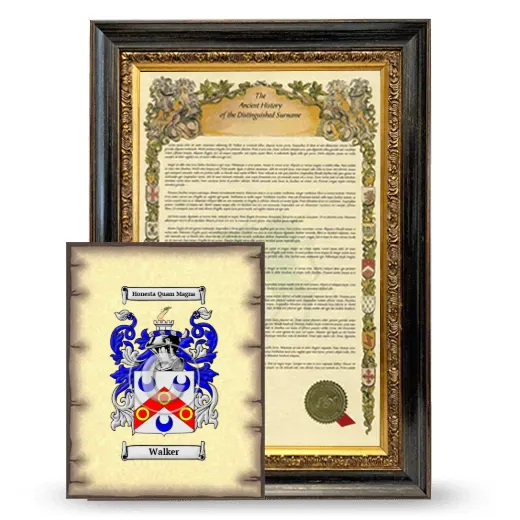 Walker Framed History and Coat of Arms Print - Heirloom