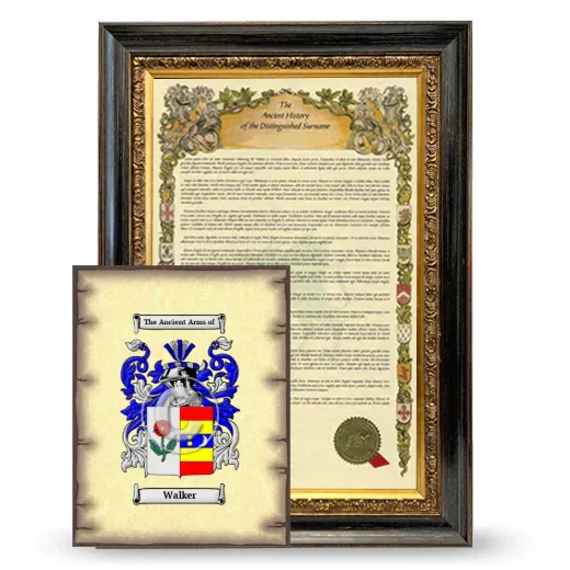 Walker Framed History and Coat of Arms Print - Heirloom