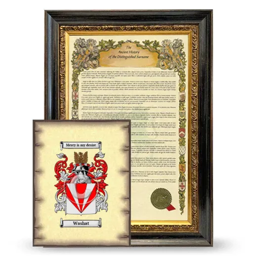 Washat Framed History and Coat of Arms Print - Heirloom