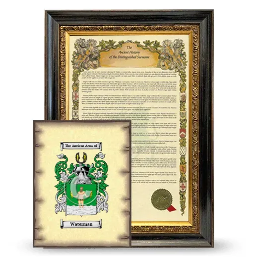 Waterman Framed History and Coat of Arms Print - Heirloom