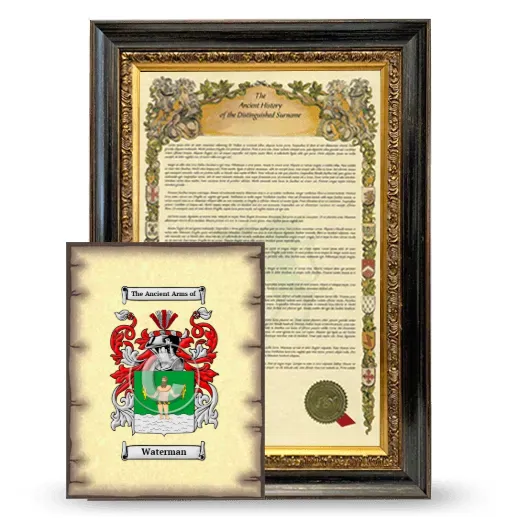Waterman Framed History and Coat of Arms Print - Heirloom