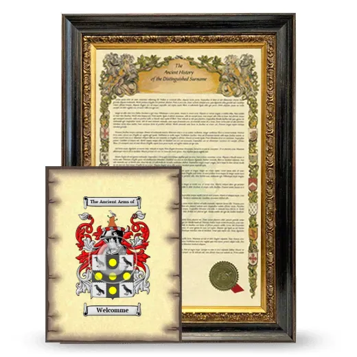Welcomme Framed History and Coat of Arms Print - Heirloom