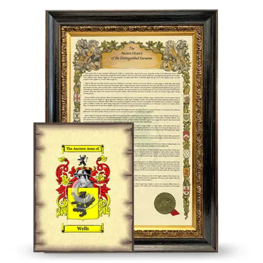 Wells Framed History and Coat of Arms Print - Heirloom