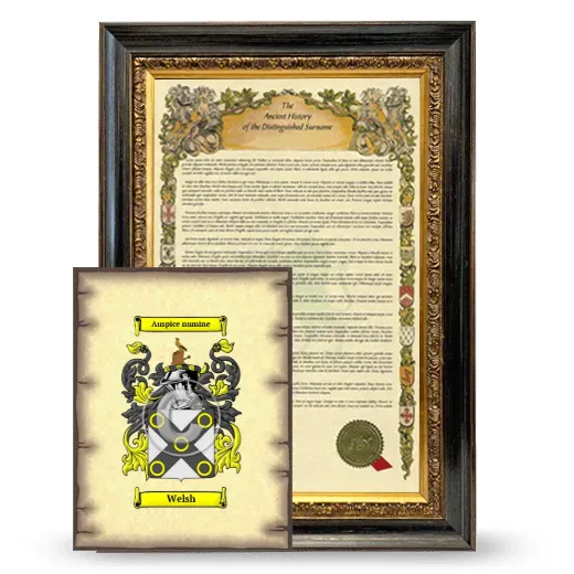 Welsh Framed History and Coat of Arms Print - Heirloom