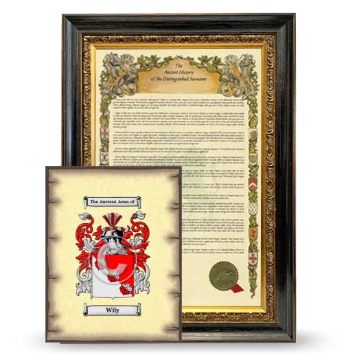 Wily Framed History and Coat of Arms Print - Heirloom
