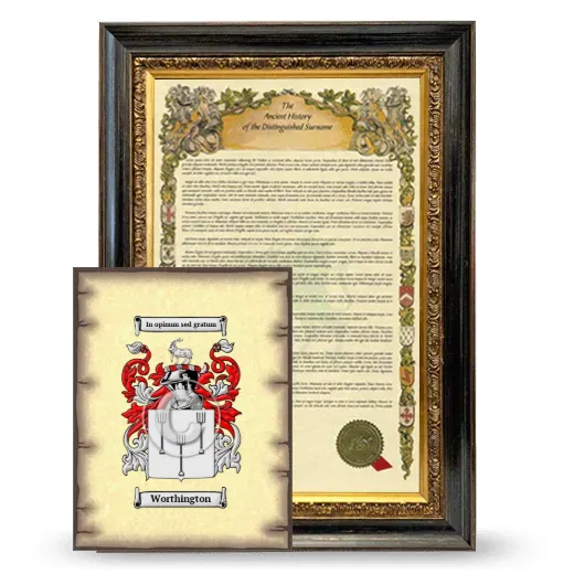 Worthington Framed History and Coat of Arms Print - Heirloom