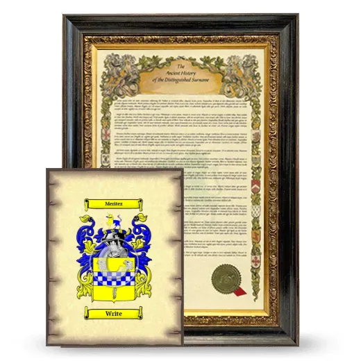 Write Framed History and Coat of Arms Print - Heirloom