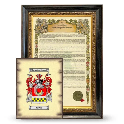 Xavier Framed History and Coat of Arms Print - Heirloom