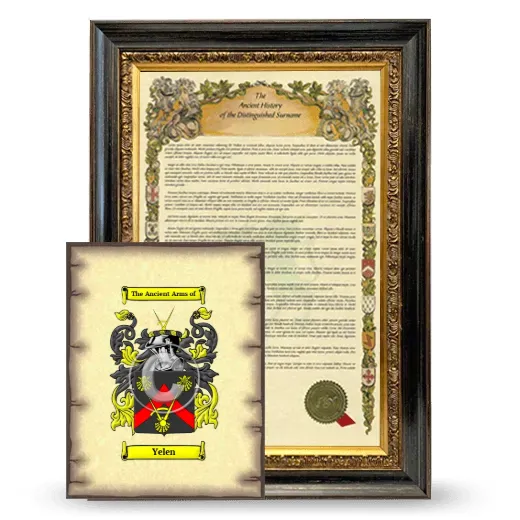 Yelen Framed History and Coat of Arms Print - Heirloom