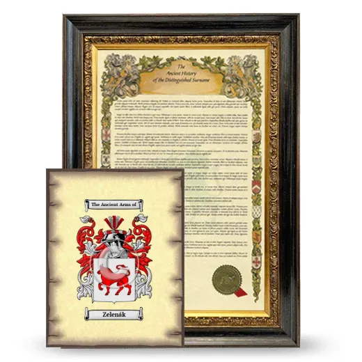 Zelenák Framed History and Coat of Arms Print - Heirloom