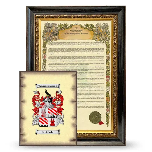 Zenisheke Framed History and Coat of Arms Print - Heirloom