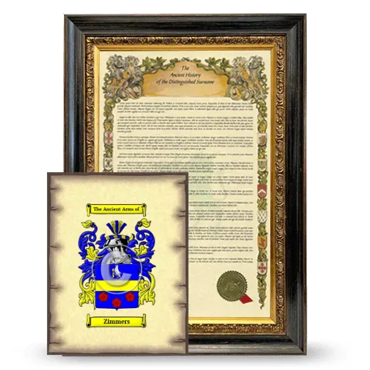 Zimmers Framed History and Coat of Arms Print - Heirloom