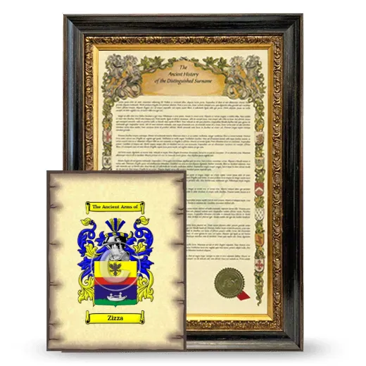 Zizza Framed History and Coat of Arms Print - Heirloom