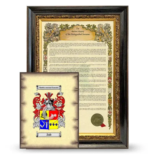 Zub Framed History and Coat of Arms Print - Heirloom