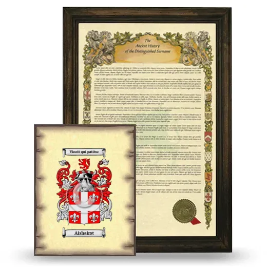Aishairst Framed History and Coat of Arms Print - Brown
