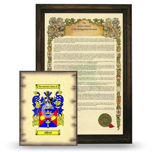 Alfred Framed History and Coat of Arms Print - Brown