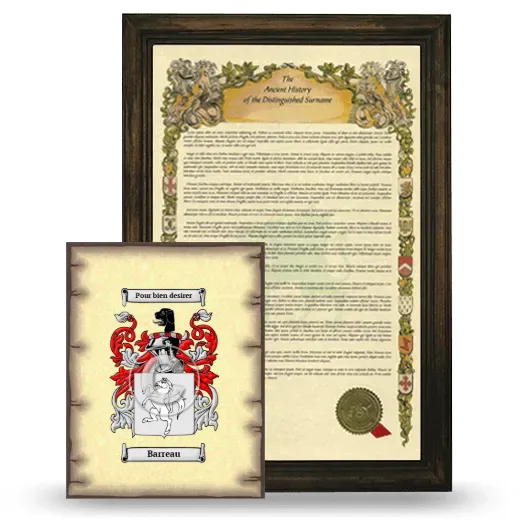 Barreau Framed History and Coat of Arms Print - Brown