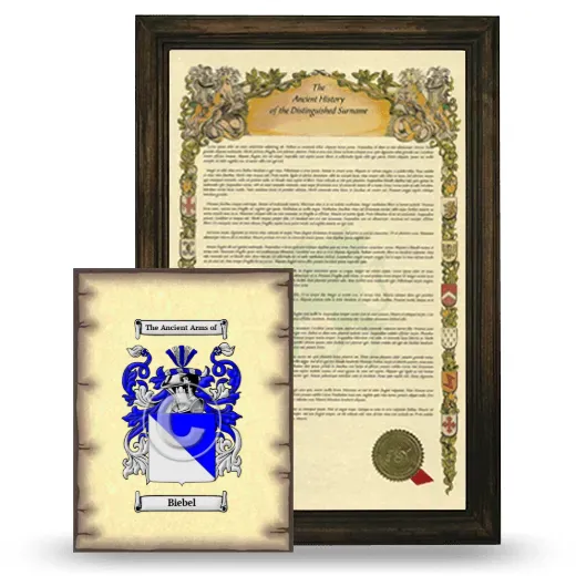 Biebel Framed History and Coat of Arms Print - Brown