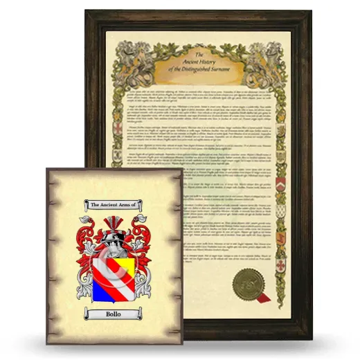 Bollo Framed History and Coat of Arms Print - Brown