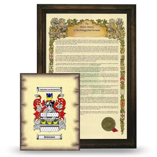 Bristowe Framed History and Coat of Arms Print - Brown