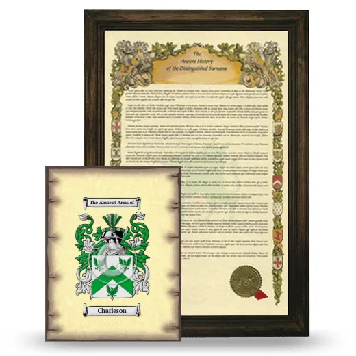 Charleson Framed History and Coat of Arms Print - Brown