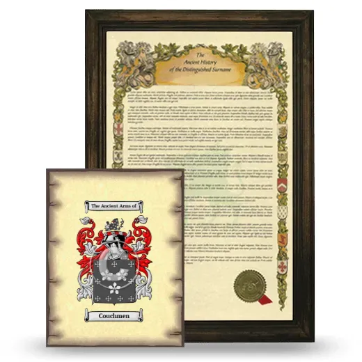 Couchmen Framed History and Coat of Arms Print - Brown