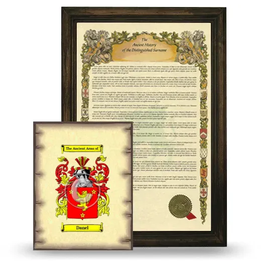 Danel Framed History and Coat of Arms Print - Brown