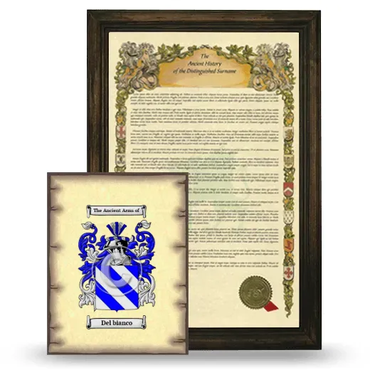 Del bianco Framed History and Coat of Arms Print - Brown
