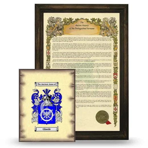 Gloede Framed History and Coat of Arms Print - Brown
