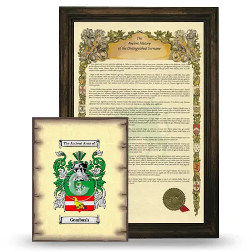 Gombash Framed History and Coat of Arms Print - Brown