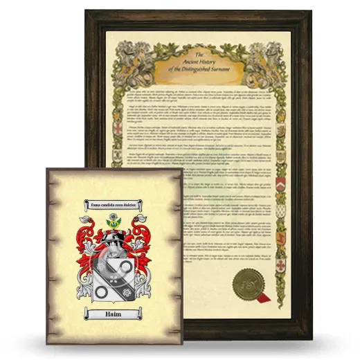 Haim Framed History and Coat of Arms Print - Brown