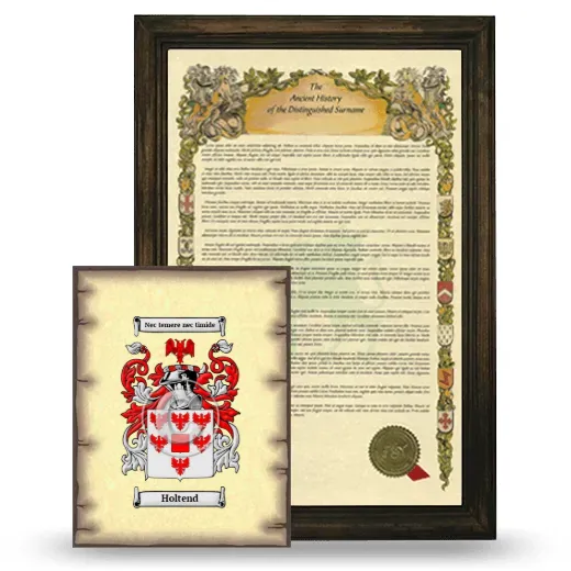 Holtend Framed History and Coat of Arms Print - Brown