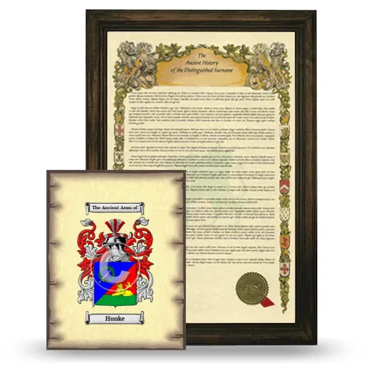 Hunke Framed History and Coat of Arms Print - Brown