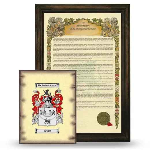 Levitt Framed History and Coat of Arms Print - Brown