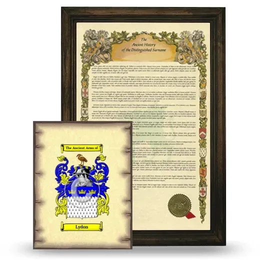 Lydon Framed History and Coat of Arms Print - Brown