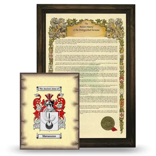 Matarazzo Framed History and Coat of Arms Print - Brown