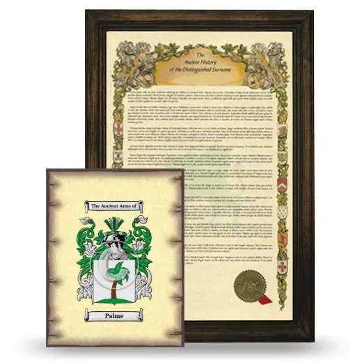 Palme Framed History and Coat of Arms Print - Brown