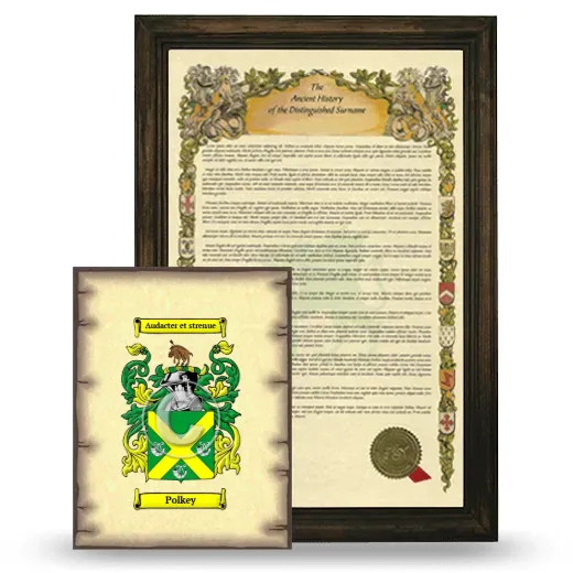 Polkey Framed History and Coat of Arms Print - Brown