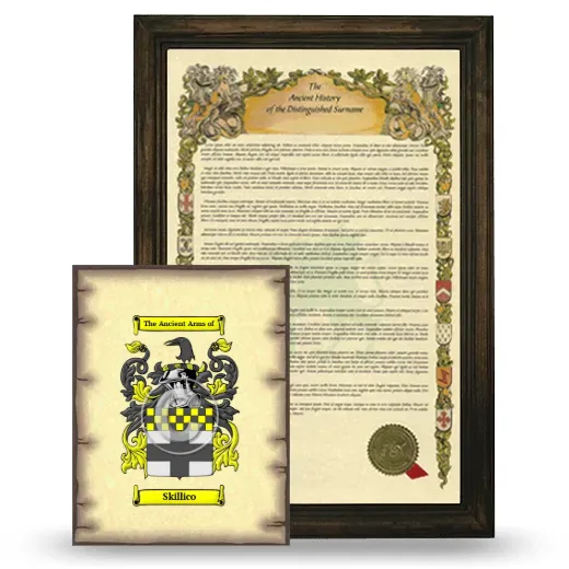 Skillico Framed History and Coat of Arms Print - Brown