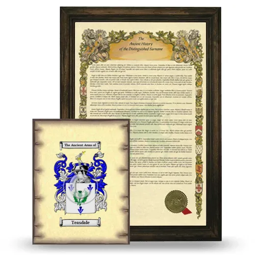 Teasdale Framed History and Coat of Arms Print - Brown