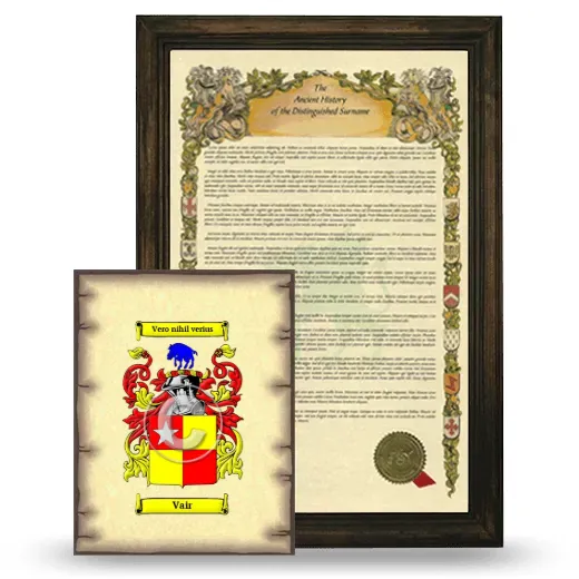 Vair Framed History and Coat of Arms Print - Brown
