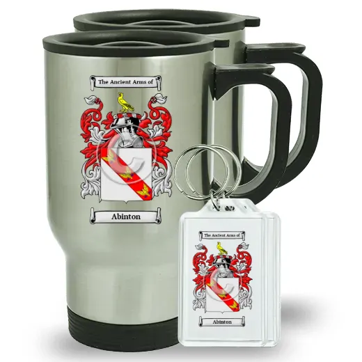 Abinton Pair of Travel Mugs and pair of Keychains
