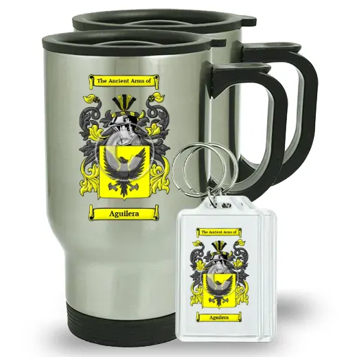 Aguilera Pair of Travel Mugs and pair of Keychains