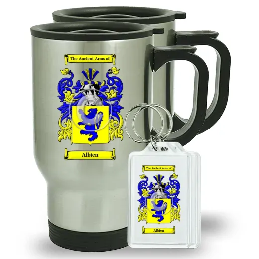 Albien Pair of Travel Mugs and pair of Keychains