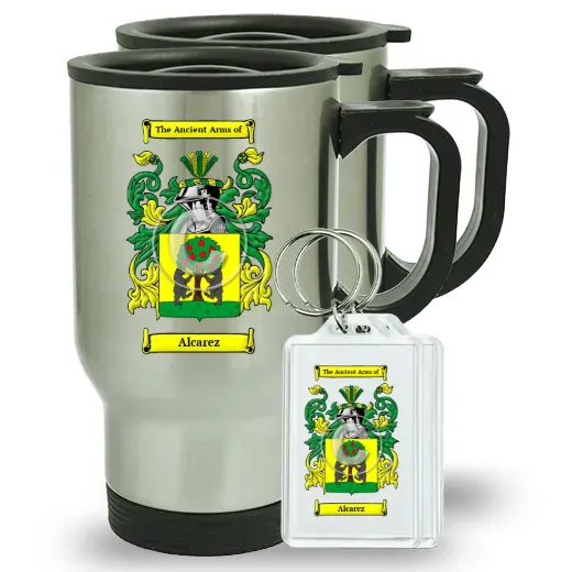 Alcarez Pair of Travel Mugs and pair of Keychains