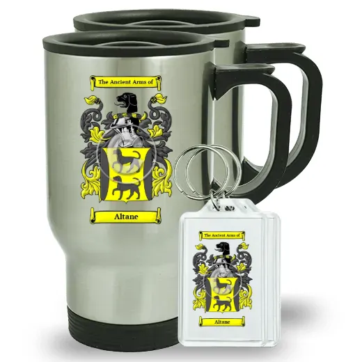 Altane Pair of Travel Mugs and pair of Keychains