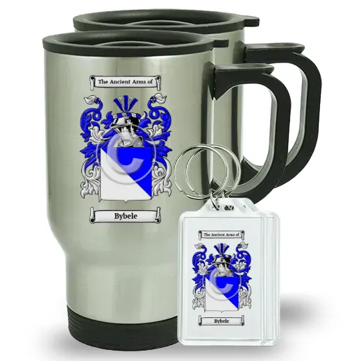 Bybele Pair of Travel Mugs and pair of Keychains