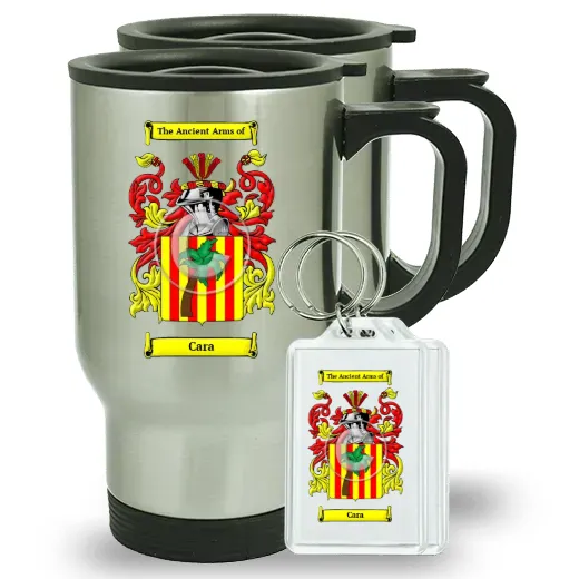 Cara Pair of Travel Mugs and pair of Keychains