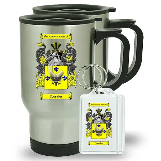 Corrales Pair of Travel Mugs and pair of Keychains