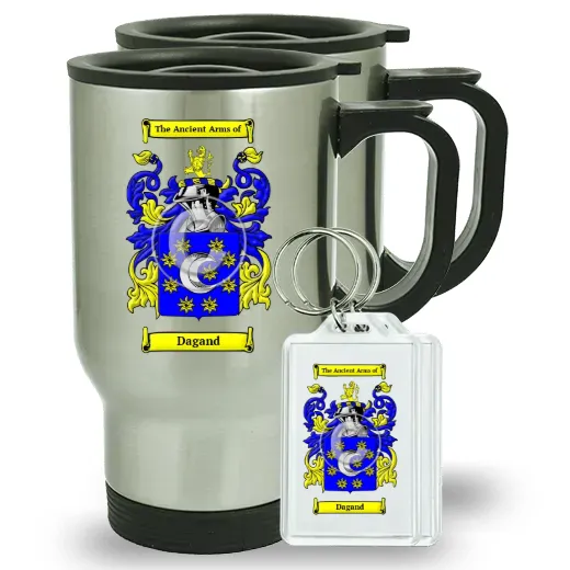 Dagand Pair of Travel Mugs and pair of Keychains